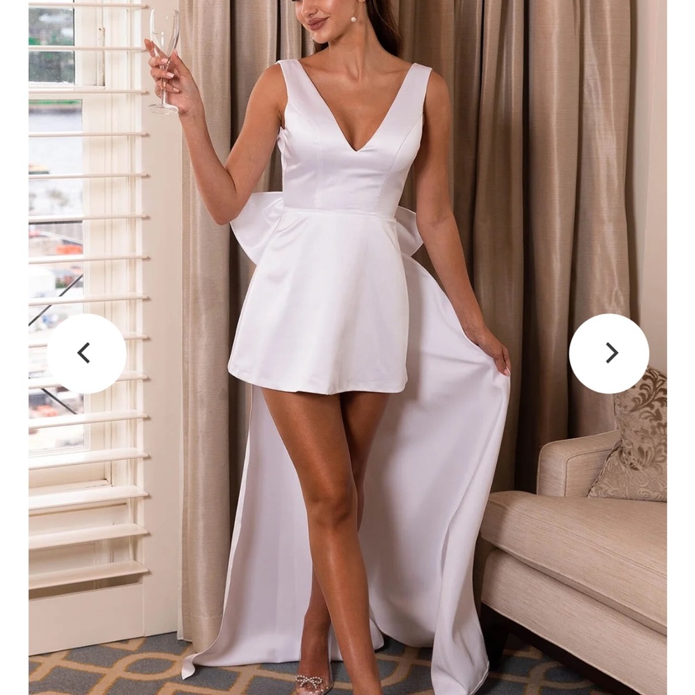 Chic White High Low Dress